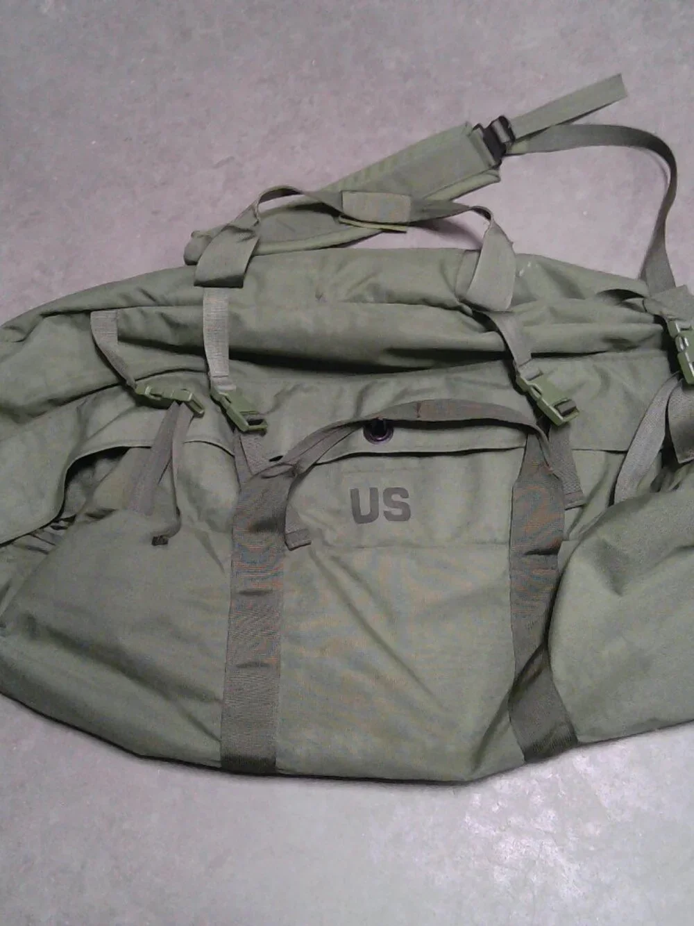 USGI Improved OD Green Nylon Zippered Duffel Bag Sea Garrison Duffle PCS Deploy